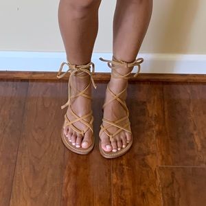 ZARA Tan Brown Gladiator Sandals